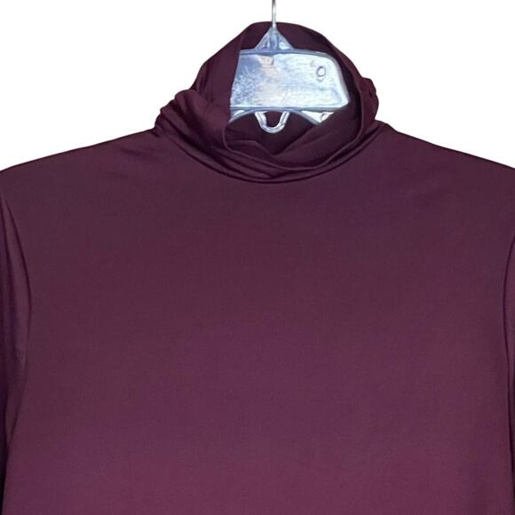 Susan Graver Size Small Wine Essentials Liquid Knit Mock-Neck Tunic Top - Picture 2 of 6